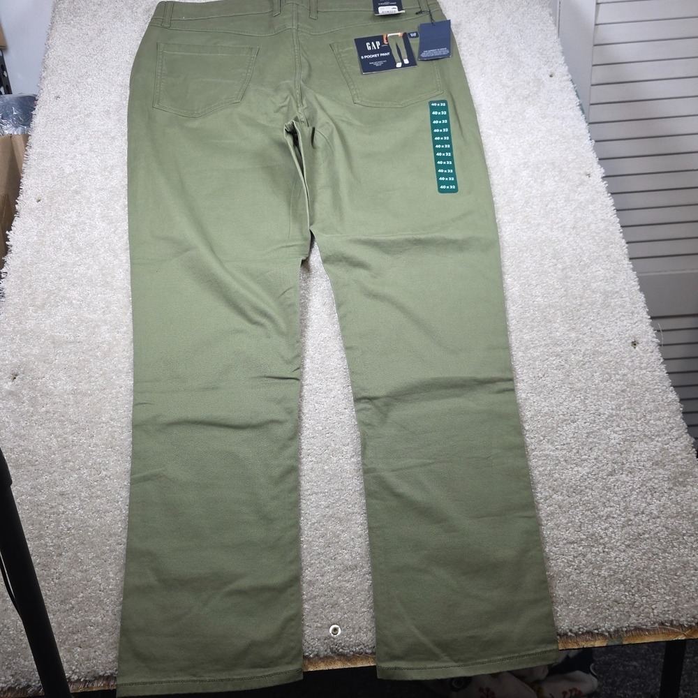 Gap 5 Pocket Pant Men 40x32 Olive Green Slim Fit Super Soft Stretch Twill NWT - Picture 4 of 5